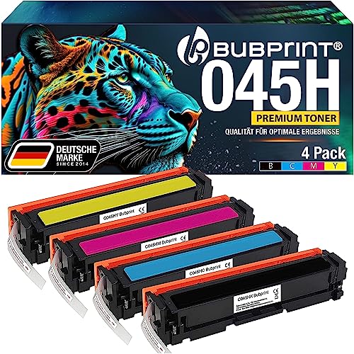 Bubprint 4 Toner kompatibel als Ersatz für Canon 045 045H 045 H i-Sensys LBP611CN LBP612CDW LBP613CDW LBP613CW MF631CN MF632CDW MF633CDW MF634CDW MF635CX Set von Bubprint