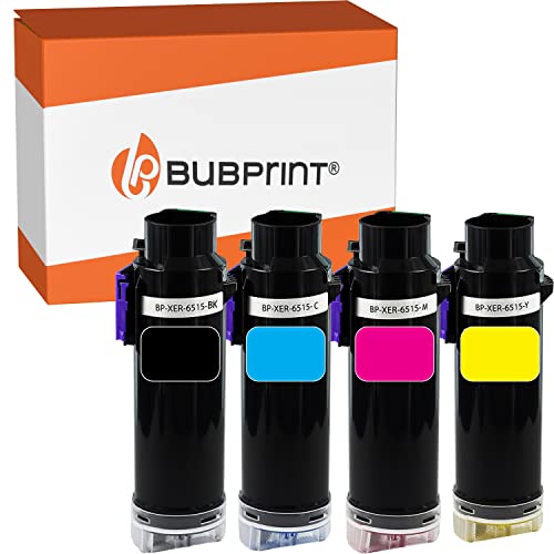 Bubprint 4 Toner kompatibel als Ersatz für Xerox 106R03480 für Phaser 6510 DN 6515 DNI 6510DN 6510DNI 6510N WC 6515N WorkCentre 6515DN 6515DNI Multipack BK/C/M/Y von Bubprint