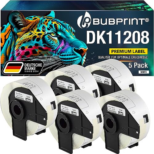 Bubprint 5 Etiketten kompatibel als Ersatz für Brother DK-11208 DK 11208 für P-Touch QL1050 QL1060N QL500BW QL550 QL560 QL570 QL580N QL700 QL710W QL720NW QL810W von Bubprint