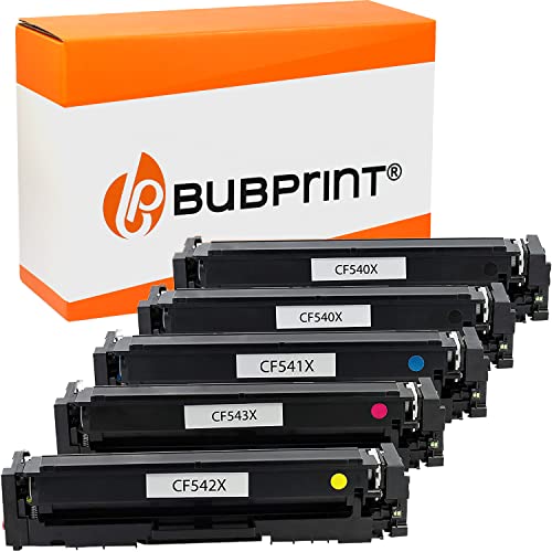 Bubprint 5 Toner kompatibel als Ersatz für HP 203X 203A für Color Laserjet Pro MFP M281fdw M281fdn M281fw M280nw M254dw M254nw M254dnw M254 M280 M281 CF540X CF541X CF542X CF543X Multipack von Bubprint