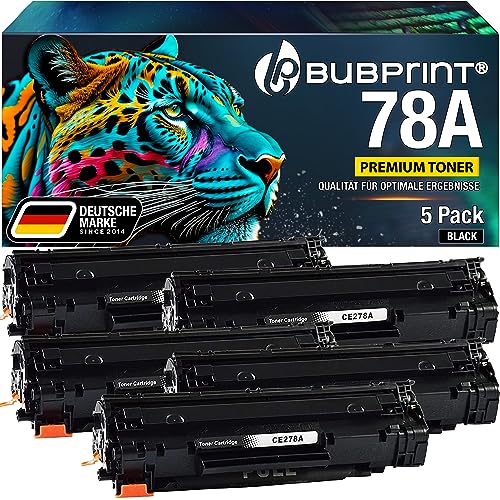 Bubprint 5 Toner kompatibel als Ersatz für HP CE278A 78A für Laserjet Pro M1536DNF M1537DNF M1538DNF M1539DNF MFP P1566 P1600 P1606DN P1607DN P1608DN P1609DN Schwarz von Bubprint