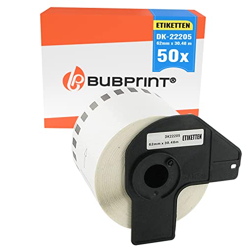 Bubprint 50 Etiketten kompatibel als Ersatz für Brother DK-22205 für P-Touch QL-1110NWB QL800 QL700 QL570 QL-820NWB QL-810W QL710 QL600 QL500 QL1100 QL710W QL720NW QL560 QL1050 QL1060 QL550 Bubprint 50 Etiketten kompatibel als Ersatz für Brother DK-22205 für P-Touch QL-1110NWB QL800 QL700 QL570 QL-820NWB QL-810W QL710 QL600 QL500 QL1100 QL710W QL720NW QL560 QL1050 QL1060 QL550 von Bubprint