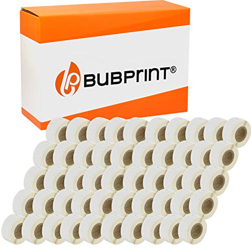 Bubprint 50 Etiketten kompatibel als Ersatz für Dymo 99017 S0722460 für Labelwriter 310 320 330 Turbo 400 Twin Turbo Duo 450 Twin Turbo Duo SE450 12MM X 50MM von Bubprint