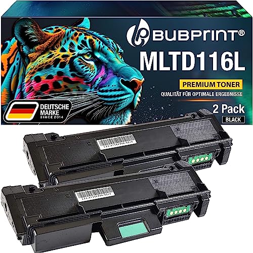 Bubprint D116 2 Tonerkartuschen kompatibel als Ersatz für Toner Samsung MLT-D116L für Samsung Xpress M2835dw Toner M2675FN M2675F M2825DW M2825ND M2825 M2875FD M2875FW M2875 M2885FW M2885 Schwarz von Bubprint