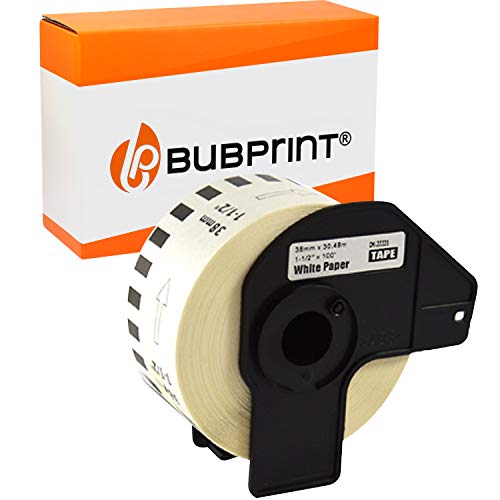 Bubprint Etiketten kompatibel als Ersatz für Brother DK-22225 für P-Touch QL1050 QL1060N QL500 QL500BW QL550 QL560 QL570 QL580N QL700 QL710W QL720NW QL800 QL810W von Bubprint