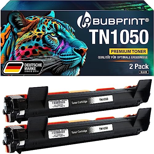 Bubprint TN 1050 2 Toner kompatibel als Ersatz für Brother TN-1050 TN1050 für HL-1110 MFC-1910W DCP-1610W MFC-1810 DCP-1612W HL-1210W HL-1212W DCP-1510 DCP-1512 HL-1112 Schwarz von Bubprint