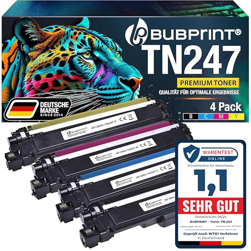 Bubprint TN-247 kompatibel als Ersatz für Toner Brother TN-243CMYK TN247 für Brother MFC-L3750CDW DCP-L3550CDW MFC-L3770CDW HL-L3210CW HL-L3230CDW DCP-L3510CDW HL-L3270CDW MFC-L3710CW L3730 4er-Pack von Bubprint