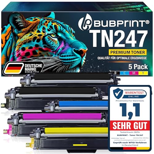 Bubprint TN-247 kompatibel als Ersatz für Toner Brother TN-243CMYK TN247 für Brother MFC-L3750CDW DCP-L3550CDW MFC-L3770CDW HL-L3210CW HL-L3230CDW DCP-L3510CDW HL-L3270CDW MFC-L3710CW L3730 5er-Pack von Bubprint