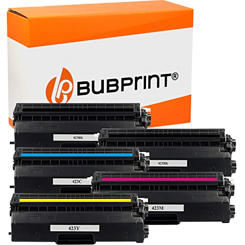 Bubprint TN 423 5 Toner kompatibel als Ersatz für Brother TN-423 TN423 für MFC-L8690CDW HL-L8260CDW DCP-L8410CDW MFC-L8900CDW HL-L8360CDW DCP-L8410CDN Schwarz Cyan Magenta Gelb Multipack von Bubprint