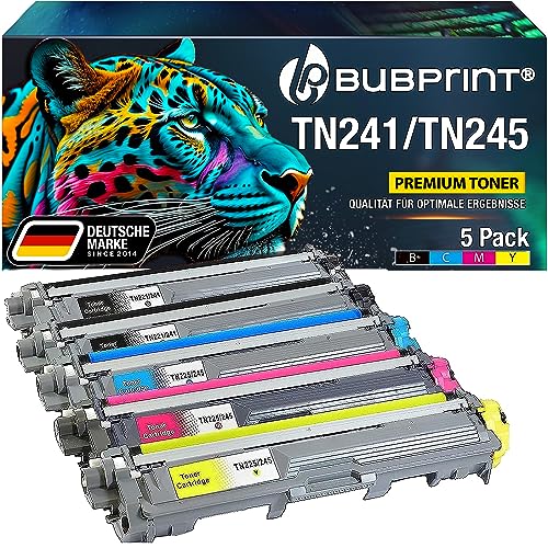 Bubprint TN241 TN245 5 Toner kompatibel als Ersatz für Brother TN-241 TN-245 für MFC-9332CDW DCP-9022CDW MFC-9142CDN DCP-9020CDW HL-3142CW HL-3150CDW MFC-9342CDW DCP-9017CDW HL-3152CDW MFC-9140CDN von Bubprint