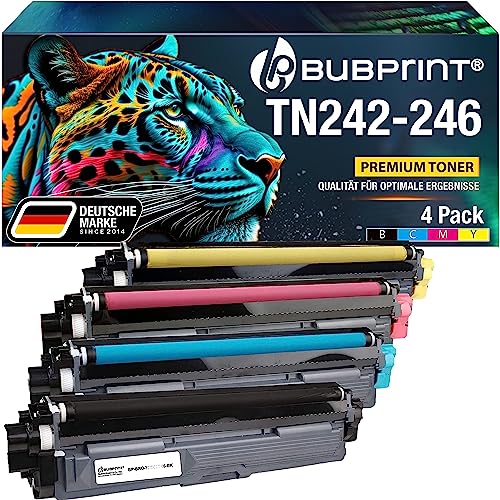 Bubprint TN242 TN246 kompatibel als Ersatz für Toner Brother TN-242 TN-246 für DCP-9017CDW DCP-9022CDW HL-3142CW HL-3152CDW HL-3172CDW MFC-9142CDN MFC-9332CDW MFC-9342CDW Multipack 4er-Pack von Bubprint