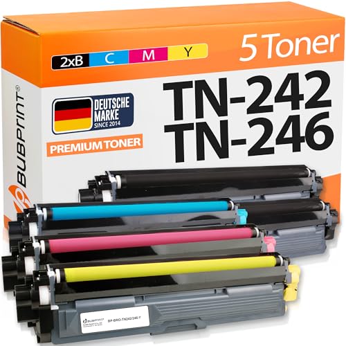 Bubprint TN242 TN246 kompatibel als Ersatz für Toner Brother TN-242 TN-246 für DCP-9017CDW DCP-9022CDW HL-3142CW HL-3152CDW HL-3172CDW MFC-9142CDN MFC-9332CDW MFC-9342CDW Multipack 5er-Pack von Bubprint
