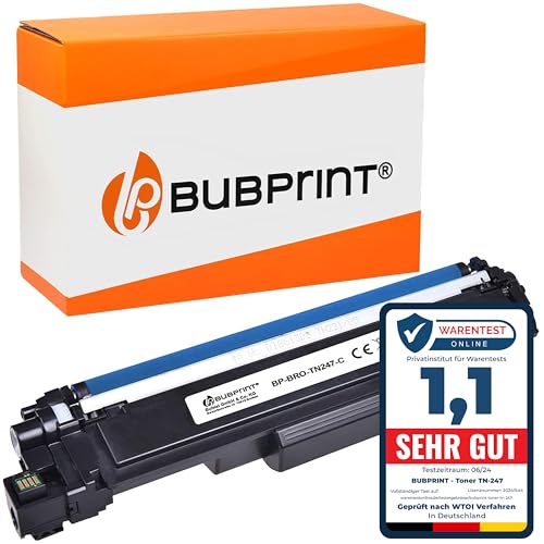 Bubprint Toner kompatibel als Ersatz für Brother TN-247 TN-247C für DCP-L3510CDW DCP-L3550CDW HL-L3210CW HL-L3230CDW HL-L3270CDW MFC-L3710CW MFC-L3730CDN MFC-L3750CDW MFC-L3770CDW Cyan von Bubprint