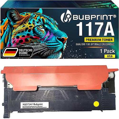 Bubprint Toner kompatibel als Ersatz für HP 117A W2072A für Color Laser MFP 179fwg 179fnw 179fng 178nwg 178nw 150nw 150a Gelb (MIT CHIP) von Bubprint