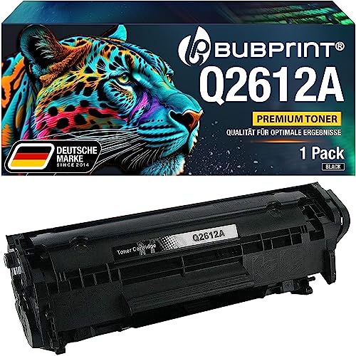 Bubprint Toner kompatibel als Ersatz für HP 12A Q2612A für Laserjet 1010 1012 1015 1018 1020 1022 1022N 1022NW 3015 3020 3030 3050 3052 3055 M1005 M1319F MFP LBP2900 Schwarz von Bubprint