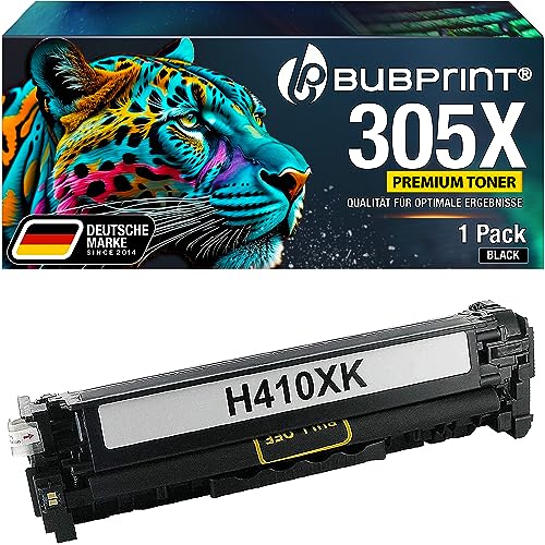 Bubprint Toner kompatibel als Ersatz für HP 305X CE410X für Laserjet Pro 400 Color M451dn M451dw M451nw MFP M475dn M475dw Pro 300 Color M351A MFP M375nw 305A CE410A Schwarz von Bubprint