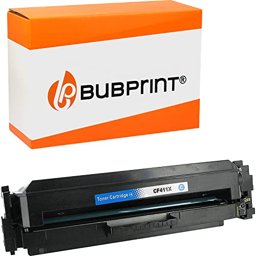 Bubprint Toner kompatibel als Ersatz für HP 410A CF411A 410X CF411X für Color Laserjet Pro MFP M477fdw M377dw M477fdn M477fnw m452dn M452nw m452dw m452 M477 M377 Cyan von Bubprint
