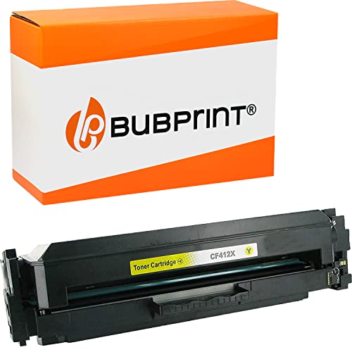 Bubprint Toner kompatibel als Ersatz für HP 410A CF412A 410X CF412X für Color Laserjet Pro MFP M477fdw M377dw M477fdn M477fnw m452dn M452nw m452dw m452 M477 M377 Gelb von Bubprint