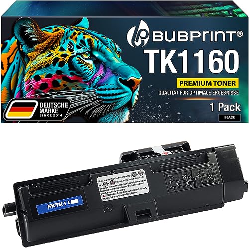 Bubprint Toner kompatibel als Ersatz für Kyocera TK-1160 TK1160 TK 1160 1T02RY0NL0 für ECOSYS P 2040 DN P2040DN 2040DN P2040 DW P2040DW 2040DW Schwarz von Bubprint