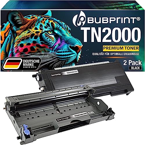 Bubprint Toner und Trommel kompatibel als Ersatz für Brother TN-2000 DR-2000 DCP-7010 DCP-7010L DCP-7025 HL-2020 HL-2030 HL-2040 HL-2070N MFC-7225N MFC-7420 MFC-7820 MFC-7820N Fax 2820 2920 von Bubprint
