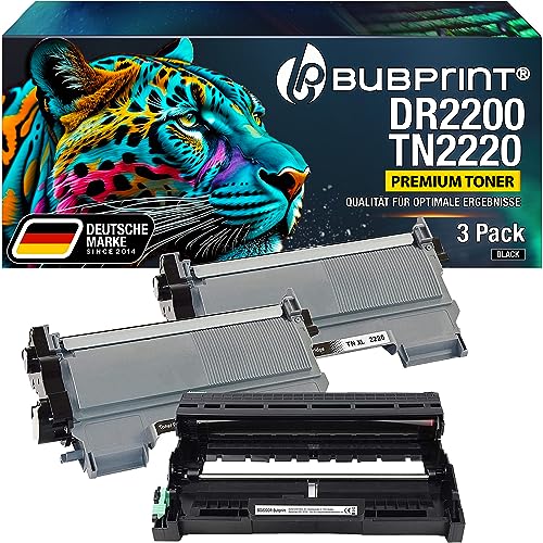 Bubprint Toner und Trommel kompatibel als Ersatz für Brother TN-2220 DR-2200 für DCP-7055 DCP-7055W DCP-7065DN HL-2130 HL-2135W HL-2240 HL-2240D HL-2250DN MFC-7360 MFC-7360N MFC-7460DN von Bubprint