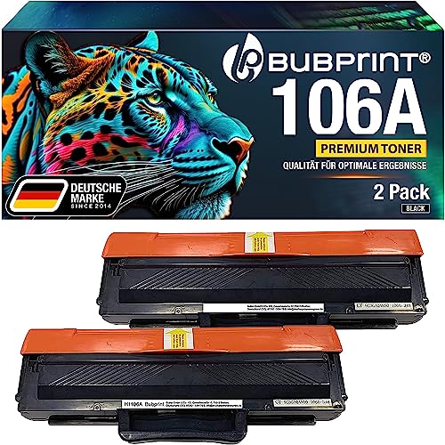 Bubprint W1106A 2 Tonerkartuschen kompatibel als Ersatz für HP 106A Toner für HP Laser MFP 135wg Toner 135a 135ag 135w Laser 107w 107a 107r 107 130 137fwg 137fnw 135r 138fnw 138fw 138p 138pn 138pnw von Bubprint