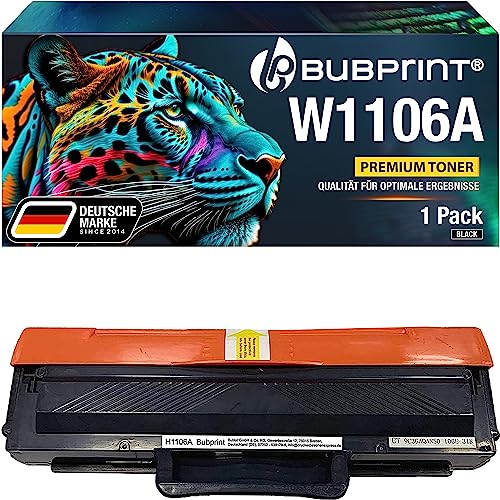 Bubprint W1106A Tonerkartusche kompatibel als Ersatz für HP 106A Toner für HP Laser MFP 135wg Toner 135a 135ag 135w Laser 107w 107a 107r 107 130 137fwg 137fnw 135r 138fnw 138fw 138p 138pn, Schwarz von Bubprint