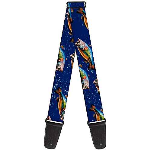Buckle-Down 2 Inches Wide Guitar Strap - Bass Fish/Water Bubbles (GS-W32882) von Buckle-Down
