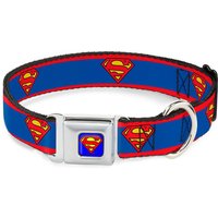 Buckle-Down DC Comics Superman Shield Dog Collar - Blue/Stripe Red/Blue (Various Sizes) - M/11-17 Inches von Buckle-Down