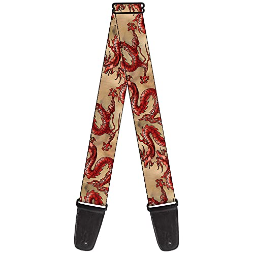 Buckle-Down Dragons Tan Gitarrengurt, 5,1 cm breit von Buckle-Down