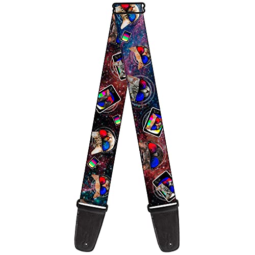 Buckle-Down GS-W30011 Guitar Strap 3 D TV Cats In Space 2 Inches Wide, Multicolor, 34-60" von Buckle-Down