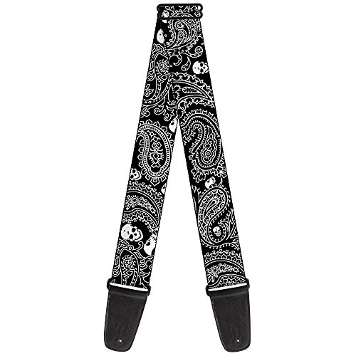 Buckle-Down GS-W30203 Gitarrengurt Bandana Totenkopf Schwarz Weiß 5,1 cm breit von Buckle-Down