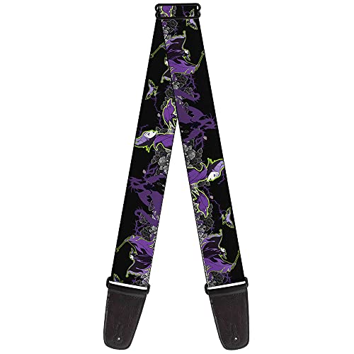 Buckle-Down GS-WDY088 Guitar Strap Maleficent Diablo Black Roses Purples 2 Inches Wide, 34-60" von Buckle-Down