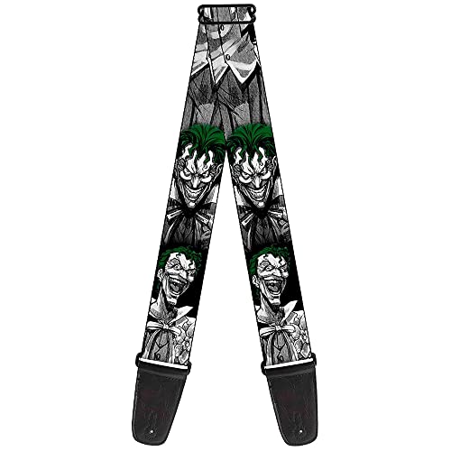 Buckle-Down GS-WJK015 guitar strap Laughing Joker Design, Black/White, 34-60" von Buckle-Down