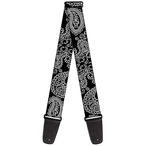 Buckle-Down Gitarrengurt, Paisley Black White, 2 Zoll breit von Buckle-Down