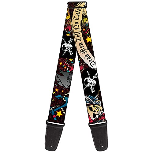Buckle-Down Gitarrengurt Dead Men Tell No Tales Schwarz, 5,1 cm breit von Buckle-Down