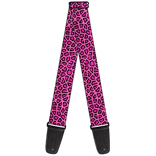 Gitarrengurt Leopard Pink Fuchsia 2" breit von Buckle-Down