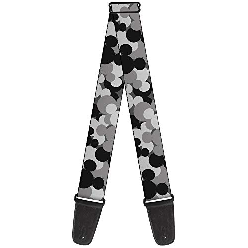 Gitarrengurt Mickey Mouse Head Stacked Black Grays 5,1 cm breit von Buckle-Down