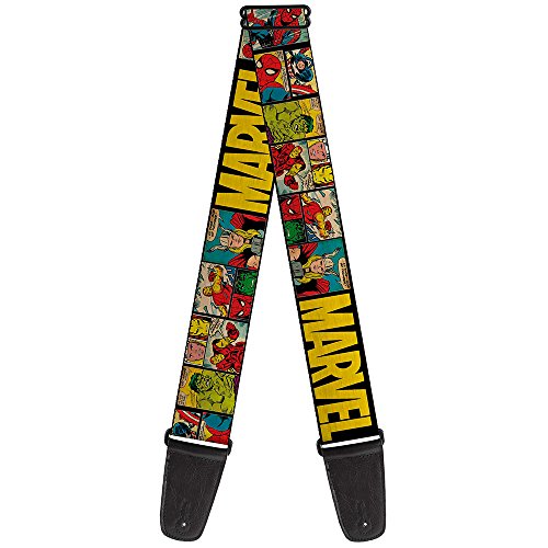 Gitarrengurt von Buckle-Down 2.0" Wide MARVEL/Retro Comic Panels Black/Yellow von Buckle-Down