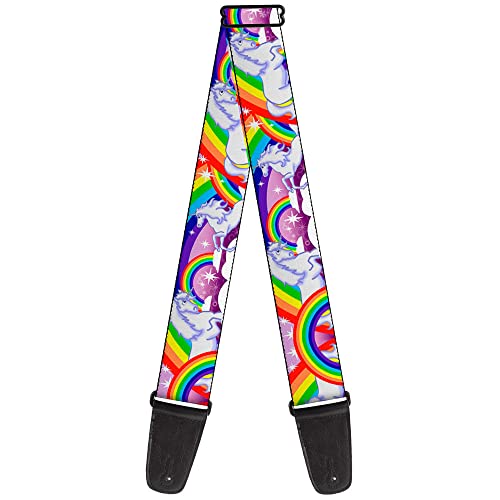 Gitarrengurt von Buckle-Down 34-60" Unicorns in Rainbows w/Sparkles/Purple von Buckle-Down