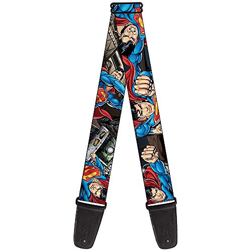 buckle-down Gitarrengurt 2.0" Wide Superman Metropolis Face-Off von Buckle-Down