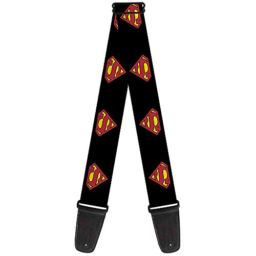 buckle-down Gitarrengurt 34-60" Superman Shield Black von Buckle-Down