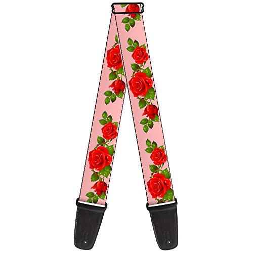 buckle-down gs-w31854 "Rose Trio/Blätter pink" Guitar Strap von Buckle-Down