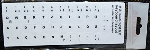 Deutsche Tastatur Aufkleber Layout für Asus EEEPC Keyboard Key Stick Weiß auch für Macbooks von Bucom