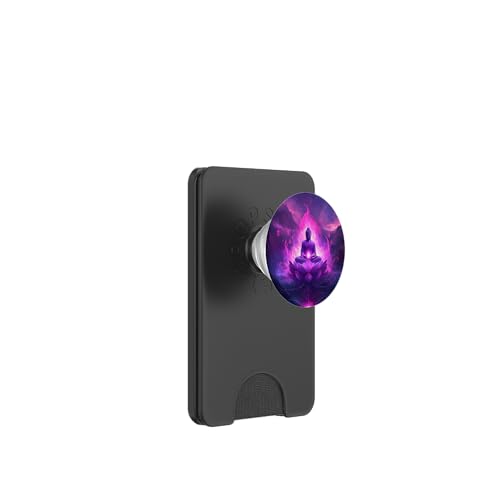 Abstrakter Buddha in Lotusblüte, spiritueller Buddhismus, buddhistisch PopSockets PopWallet für MagSafe von Buddha Designs by Kajiro