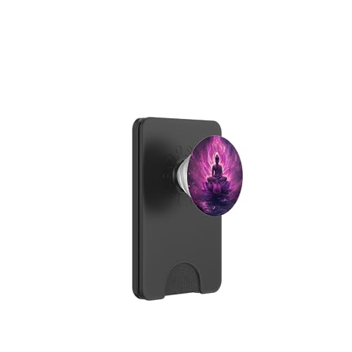 Abstrakter Buddha in Lotusblüte, spiritueller Buddhismus, buddhistisch PopSockets PopWallet für MagSafe von Buddha Designs by Kajiro