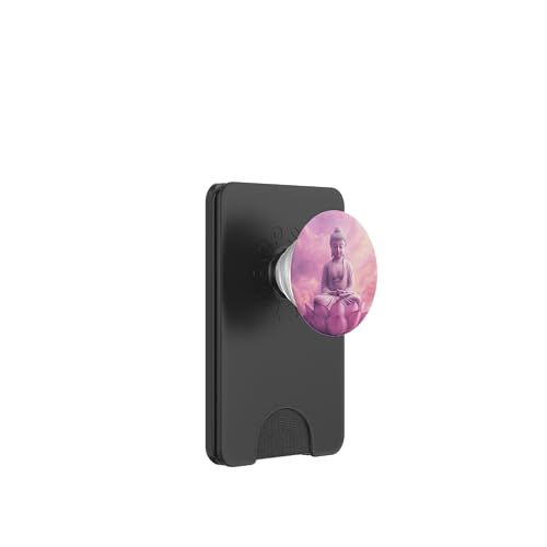 Abstrakter Buddha in Lotusblüte, spiritueller Buddhismus, buddhistisch PopSockets PopWallet für MagSafe von Buddha Designs by Kajiro