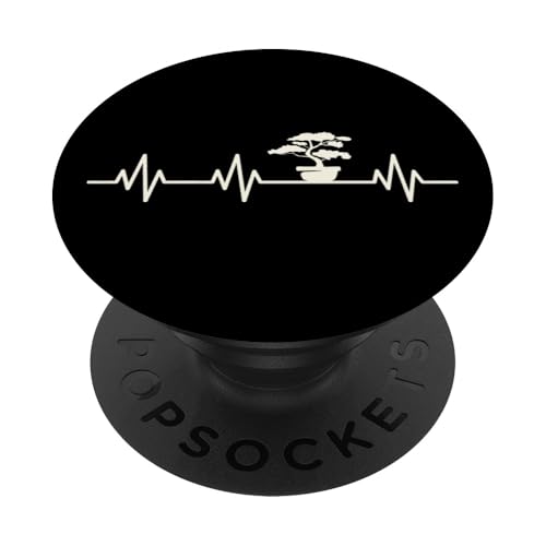 Bonsai Baum Herzschlag Leben Bonsai Herz EKG Puls PopSockets Klebender PopGrip von Buddhist Zen Garden Outdoor Bonsai Tree Art Merch