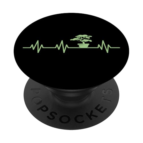Bonsai Baum Herzschlag Leben Bonsai Herz EKG Puls PopSockets Klebender PopGrip von Buddhist Zen Garden Outdoor Bonsai Tree Art Merch