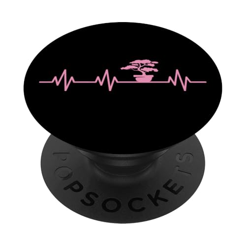 Bonsai Baum Herzschlag Leben Bonsai Herz EKG Puls PopSockets Klebender PopGrip von Buddhist Zen Garden Outdoor Bonsai Tree Art Merch
